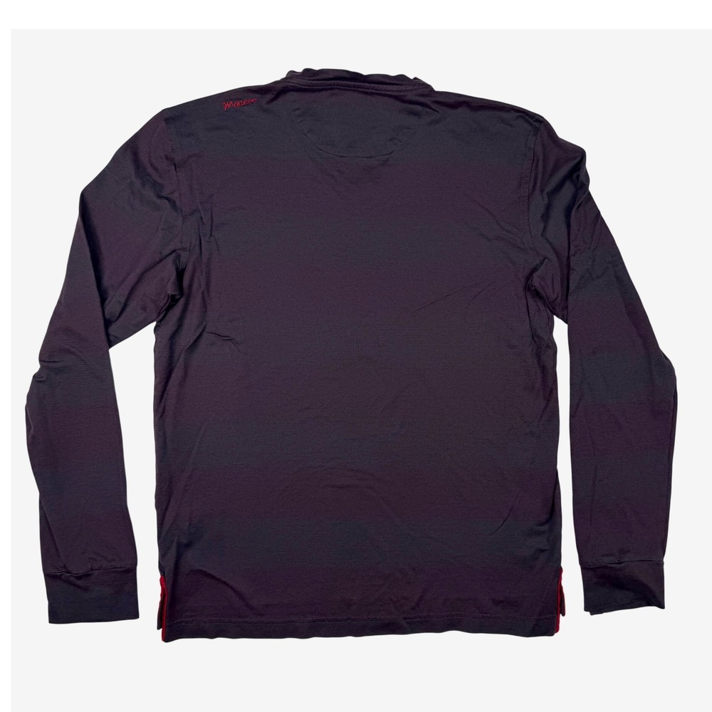 Maceoo V-Neck Edison Rustic Red Mens Size 3/M Excellent Long Sleeve Micro-Knit - Picture 5 of 12